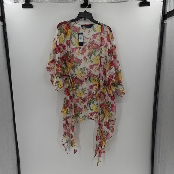Rachel Roy Blossom Print Beach Pool Cover Up - Multicolor - Large - NWT - Picture 2 of 8